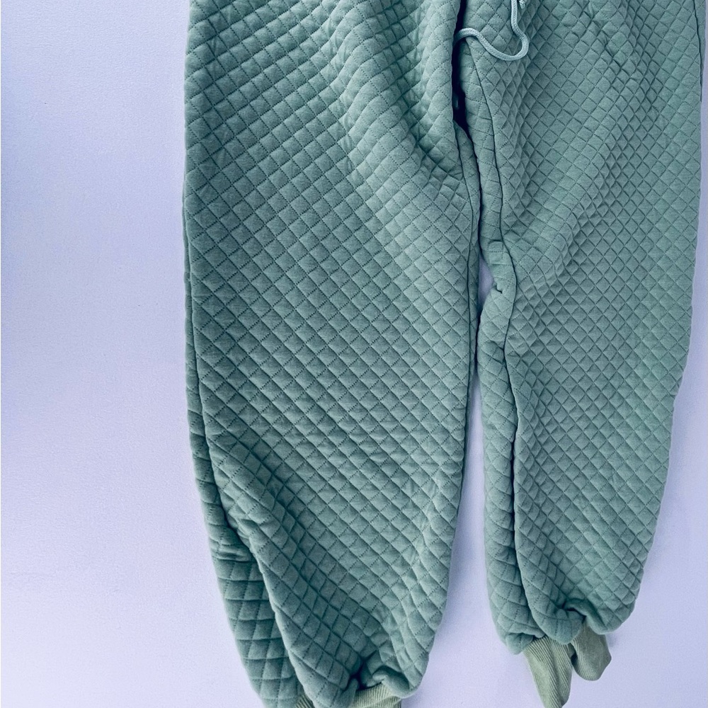 Quilted Green Jogger Pants Set
